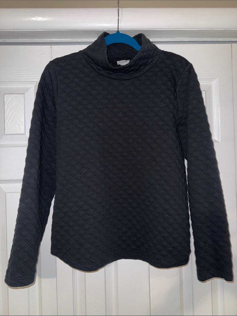 J. Crew Quilted Mock Neck Sweater - Black